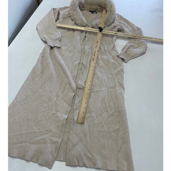 Ashley Park x RTR Cardigan Womens Small Long Faux Fur Off White Midi Sweater - Picture 9 of 13